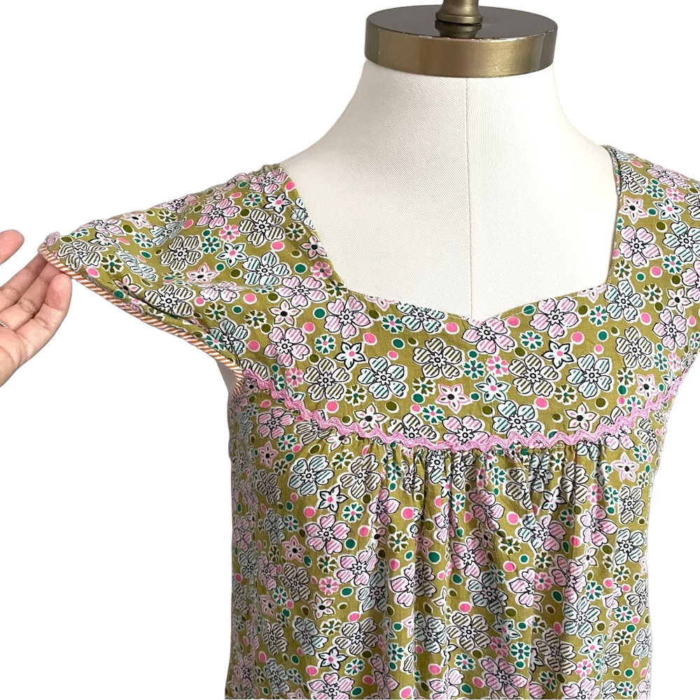 Vintage Floral Cotton Nightgown Dress w/ Cap Sleeves - Small - Picture 2 of 10
